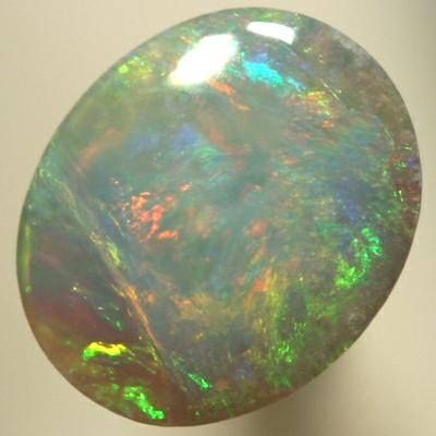 SOLID SEMI BLACK OPAL Central orange colour patch surrounded by green, all bright